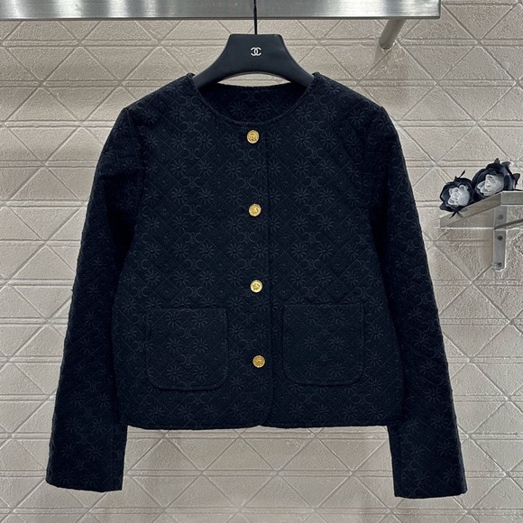CHANEL Navy Quilted Blazer with Gold Buttons - Picture 1 of 6